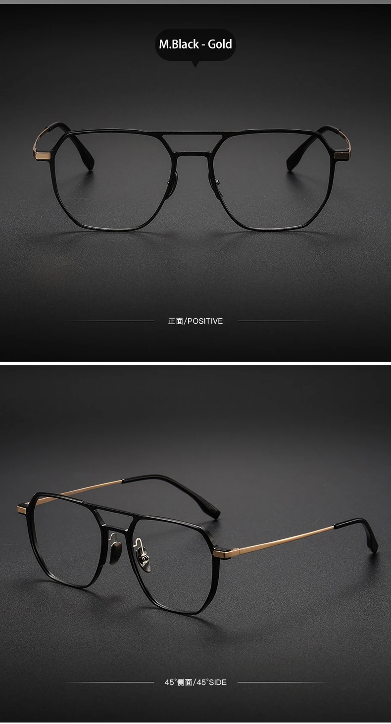 VICKY Large Frame Aluminum Frame Titanium Business Anti-Blue Light Reading Glasses Men Ladies Customizable Prescription ZY-20239