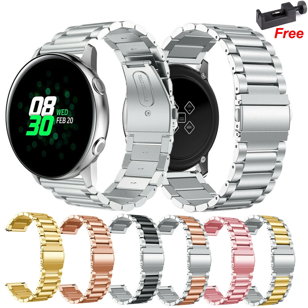 Ремешок Essidi 20 мм из нержавеющей стали для Samsung Galaxy Active 1 2 40 44 мм, металлический браслет-цепочка для Galaxy 42 мм, Watch 3 41 мм