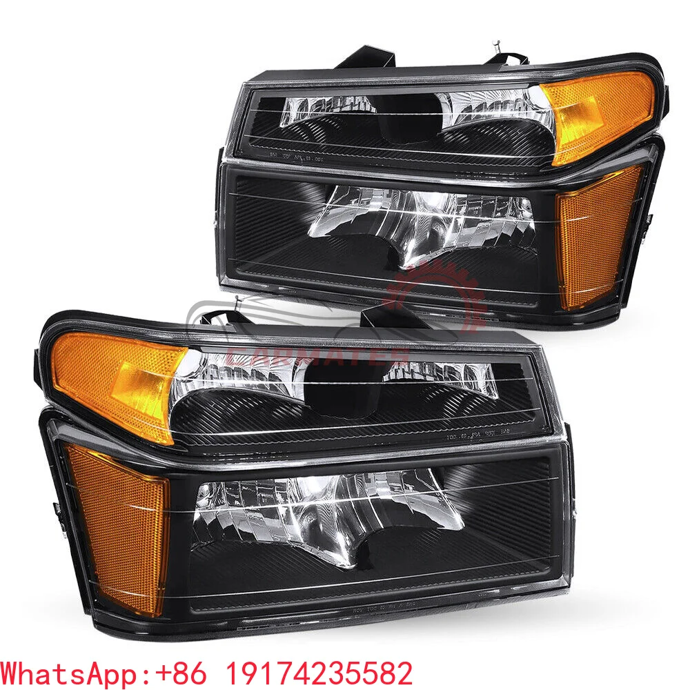 

Headlights Bumper HeadLamps for 2004-2012 GMC Canyon Chevy Colorado Chrome Trim Auto Lighting Systems
