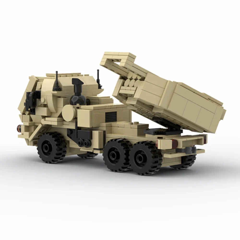 Moc m142 himars lançador de foguetes veículo blindado bloco de construção modelo coleção do exército veículo militar série tijolos brinquedos presente do miúdo