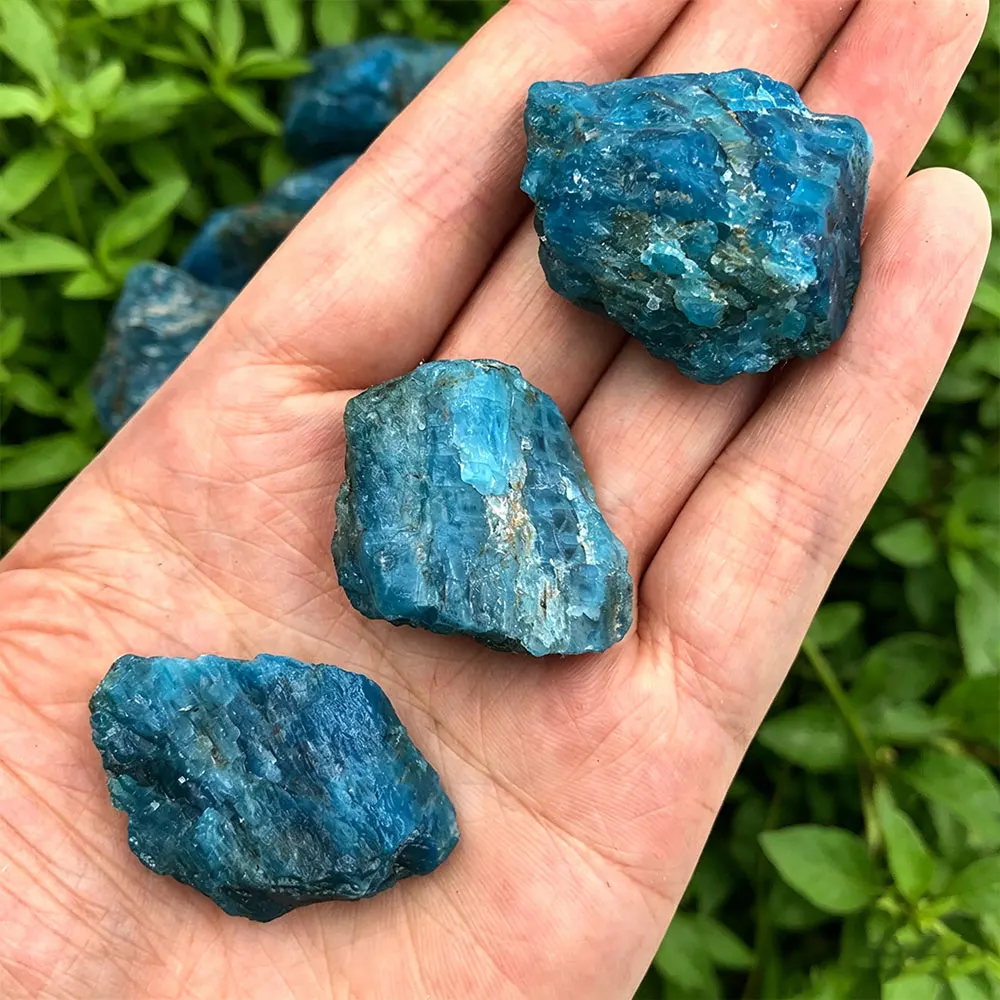 Natural Stone Blue Apatite Raw Minerales Crystal Stones Crystals Rock Quartz Specimen Home Decoration Gemstones Room Decor DIY