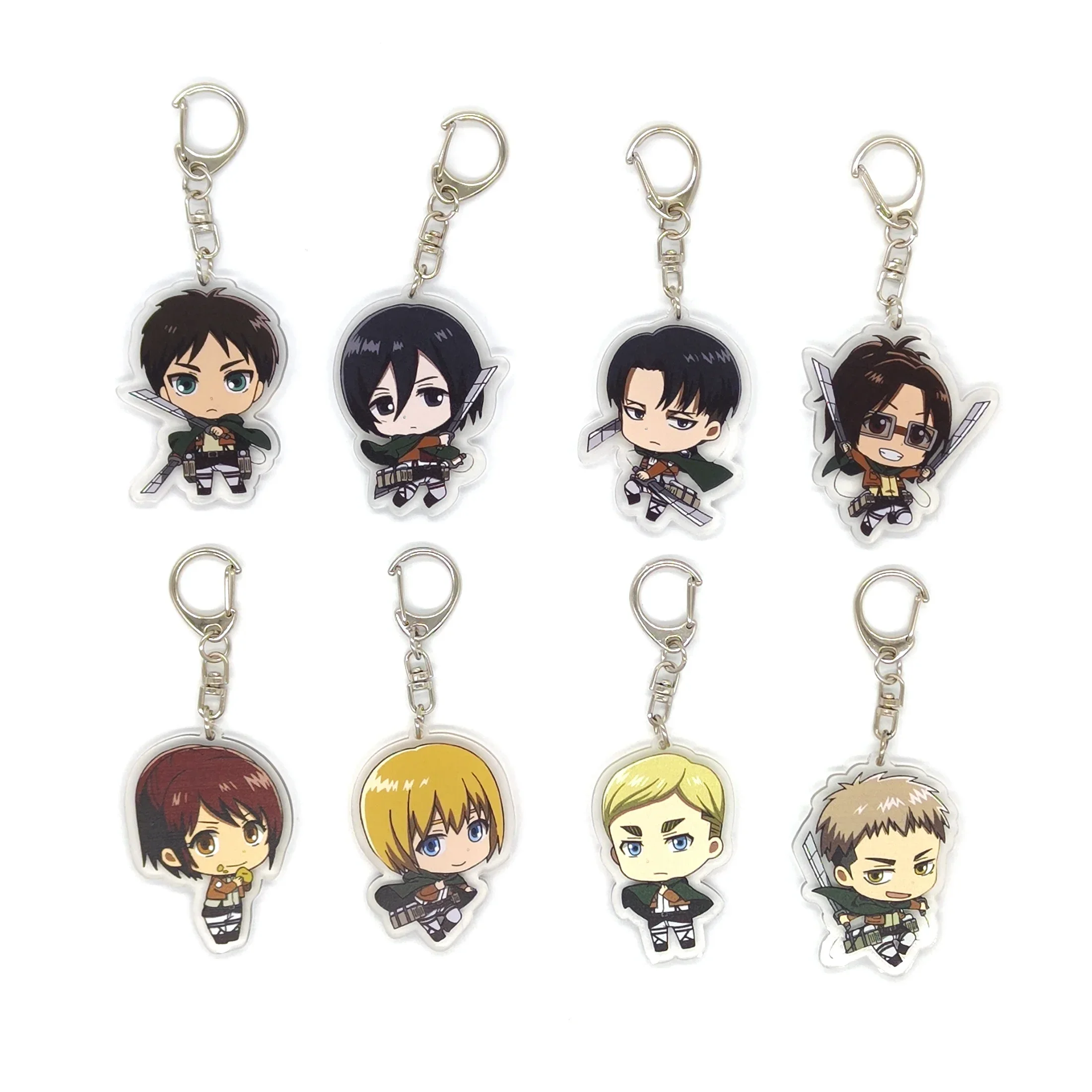 Anime Keychain Cute Cartoon Keychain Car Accessories for Men Bag Pendant Shingeki No Kyojin Friend Gifts Jewelry