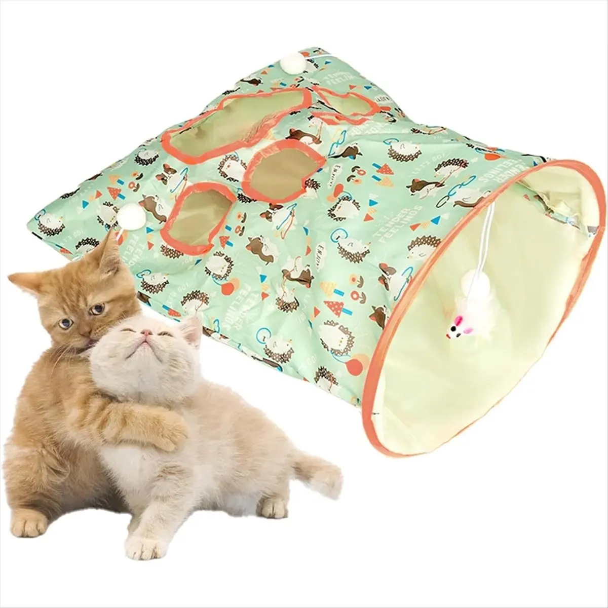 MALL Cat Tunnel Bag for Indoor Cats, Crinkle Bag Toy Cat & Hamsters Play Tunnel Toy, Pet Foldable Tunnel Crinkle Sack Bag
