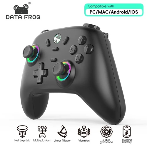 DATA FROG S13 Gamepad Inalámbrico con Joystick de Efecto Hall - Compatible con PC/MAC/iOS/Controlador de Juegos de Computadora