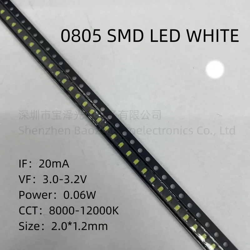 0805 SMD LED Red Yellow Green White Blue Orange Pink Ice Blue 2010 light emitting diode 100pcs/lot