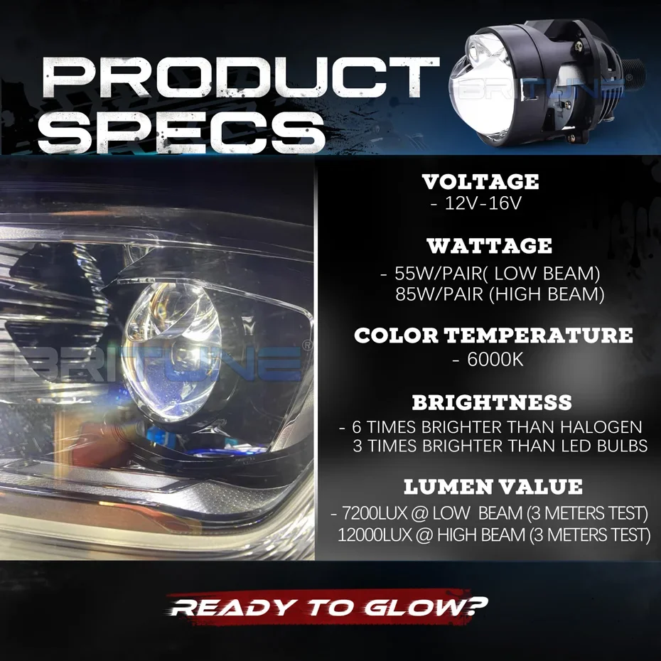 High-Brightness Bi-LED Projector 2.5 Inch Angel Eyes Hyperboloid Lens Headlight Lamp Spotlight H4 H7 9005 9006 Car Accessories