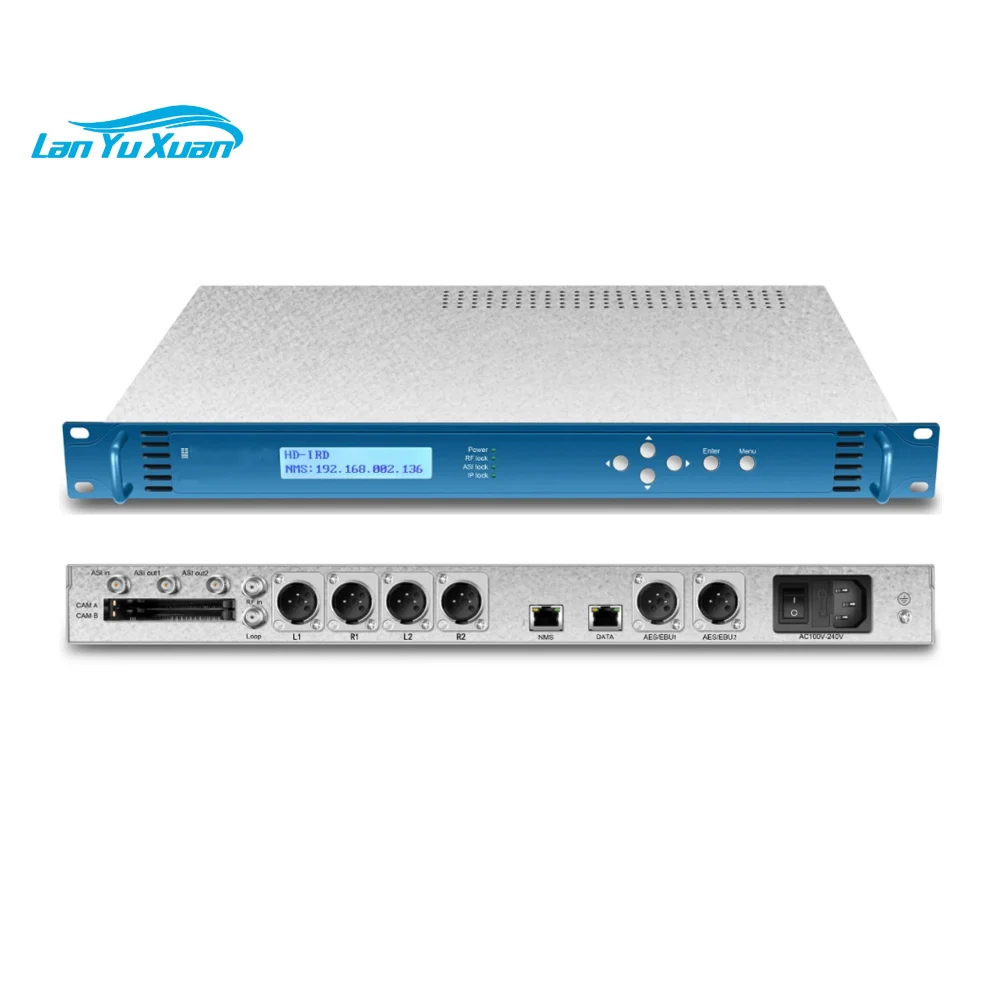 Satellite Audio Decoder DVBS/DVBS2/DVBT RF Input ASI Interface IP over UDP/RTP for Audio Broadcasting