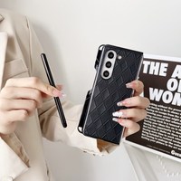 For Samsung Galaxy Z Fold 6 5 4 3 5G Case Luxury Faux Leather With Pen Slot Folding Shockproof Protection Hard Cover Accessorie