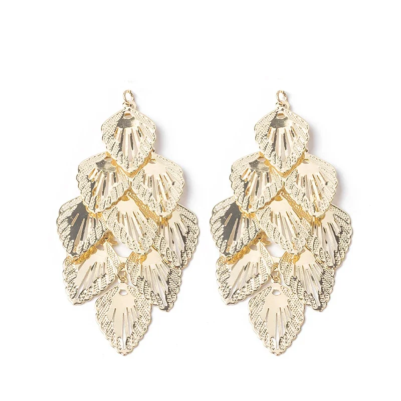 Engood 60 قطعة مبالغ فيها متعدد الطبقات يترك المعلقات زر الخياطة تقليم الزينة الحرفية مشبك DIY بها بنفسك مجوهرات القرط قلادة