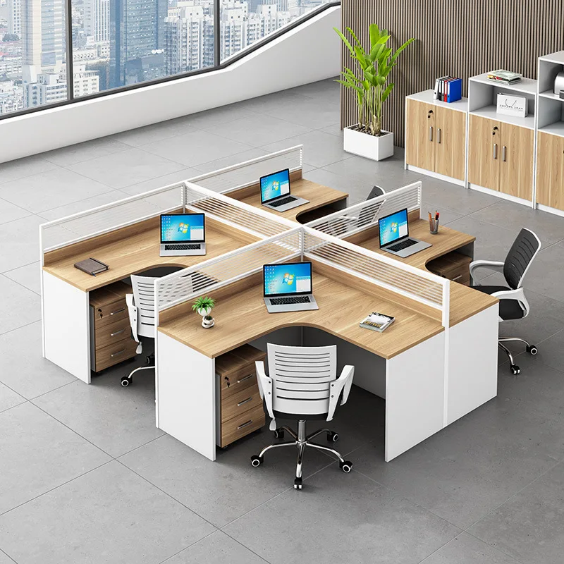 Desk booth Modern table and chair combination Staff desk
