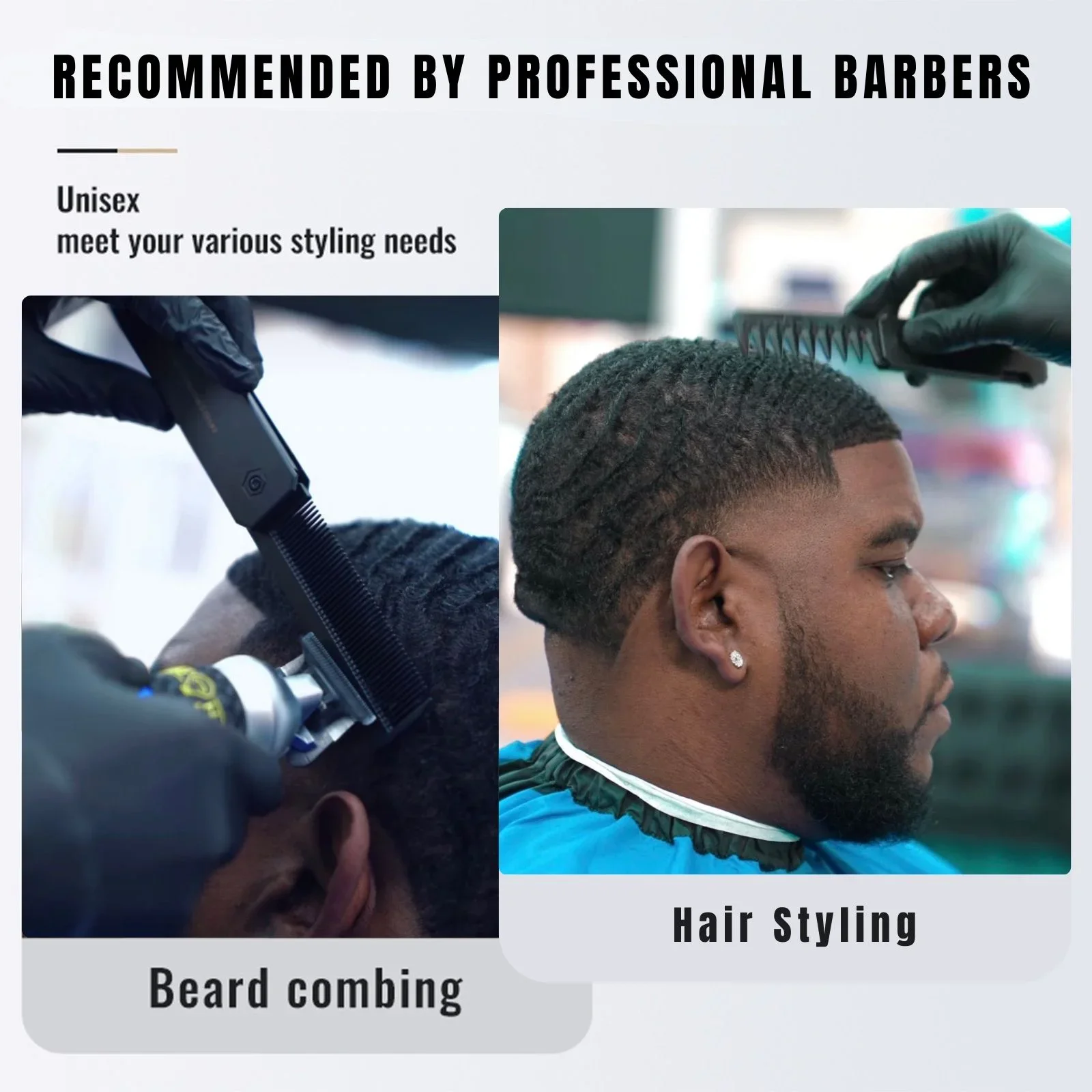 المهنية 3 في 1 جيب للطي أمشاط واسعة الأسنان النفط رئيس مشط اللحية تمشيط الحلاق مقص الشعر مشط صالون تصفيف الشعر أداة #3