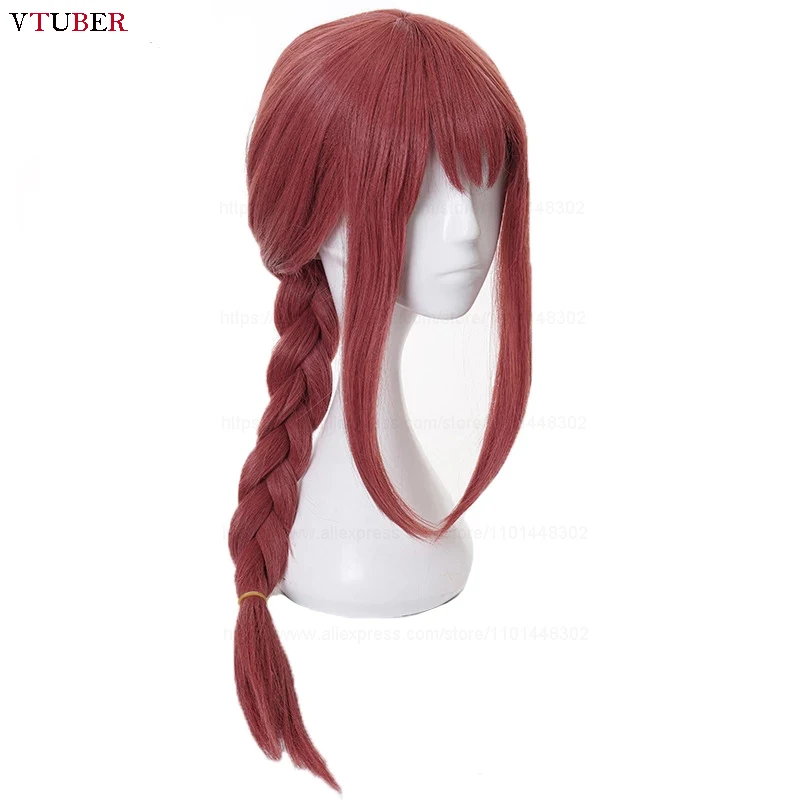 Makima Cosplay Perücke Kettensäge Mann Cosplay lange geflochtene hitze beständige synthetische Haare Anime Party Rollenspiel Cosplay Perücken Perücke Kappe