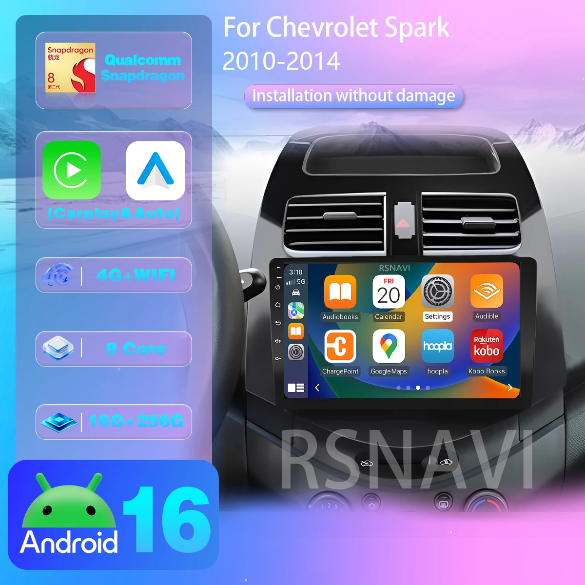 Android 16 For Chevrolet Spark 2010 2011-2014 DSP Autoradio Stereo Head Unit 2din Autoradio Stereo Head Unit BT video Car radio