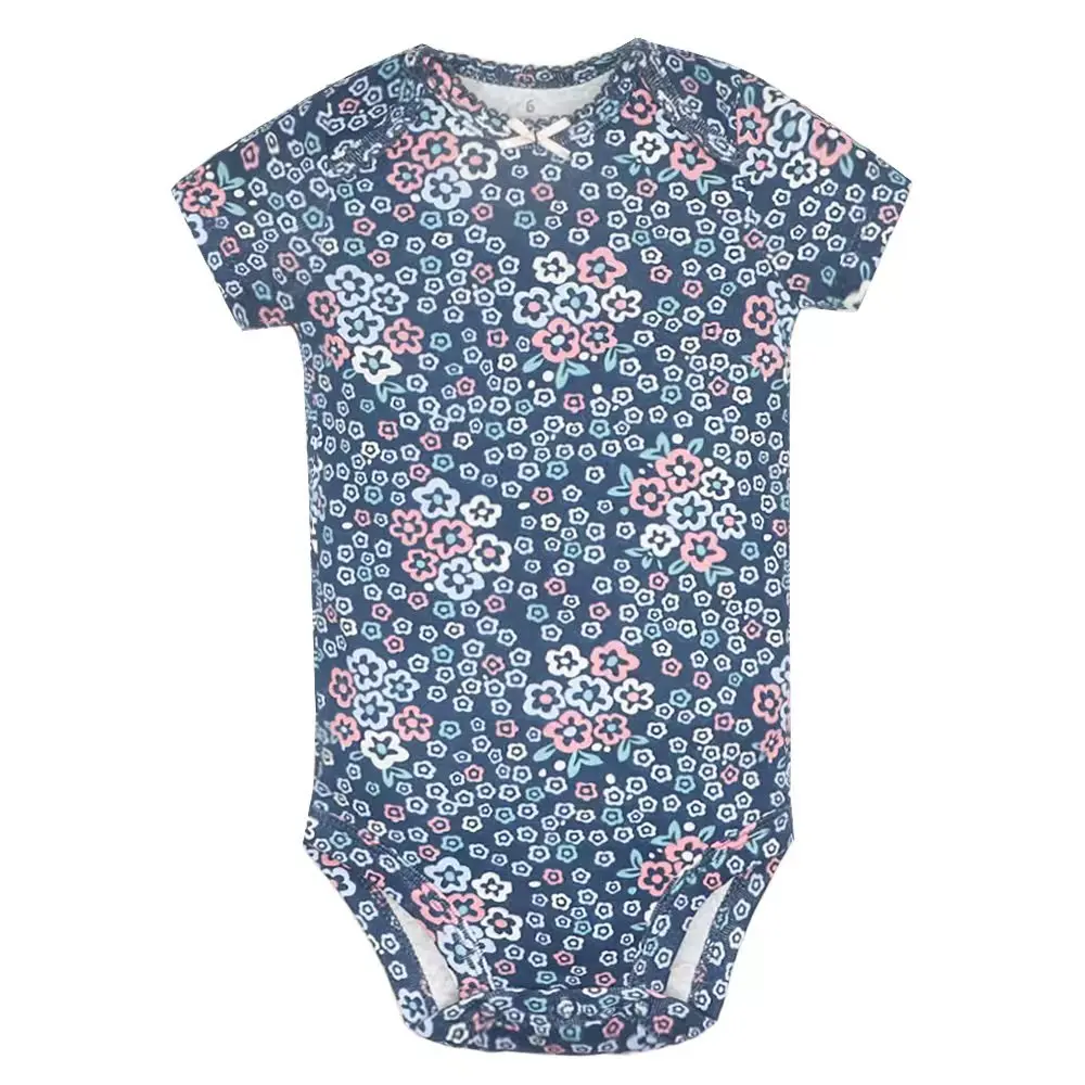 5Pcs/Lot Baby Bodysuits Summer Clothes Fashion Cotton Floral Printed Newborn Baby Girl Boy Clothing Cute Jumpsuit Infant Outfits