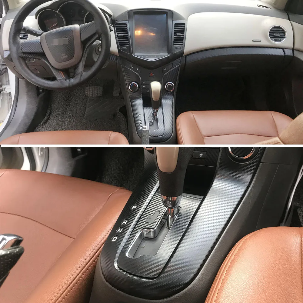 For Chevrolet Cruze 2009-2015  Interior Central Control Panel Door Handle 3D Carbon Fiber Stickers Decals Car styling Accessorie
