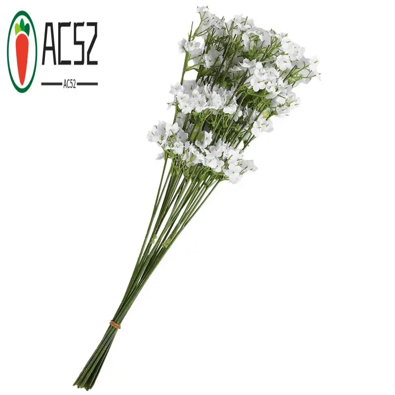 AC52-12 Stems Artificial White Gypsophila Silk Flower Bunch Baby's Breath