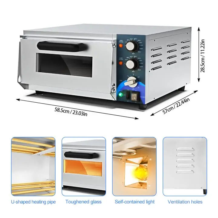 DONPER Commercial Electric Oven Countertop Pizza Oven Single Deck cake Bakery equipment for Restaurant Home baking Pizza ovens