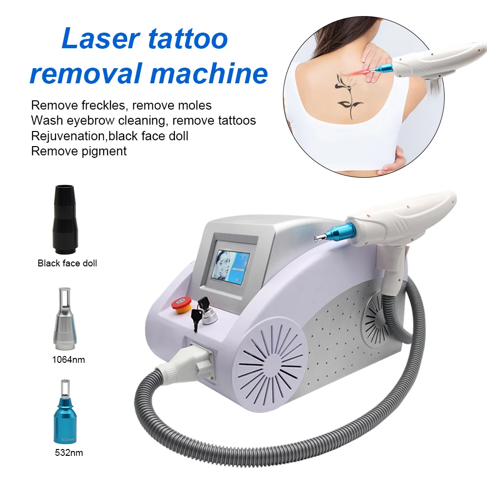 Q-switch ND YAG Laser Eyebrow Wash Remove Tattoo Remove Moles And Freckles Acne Treatment Facial Clean Whitening  With Red Beam