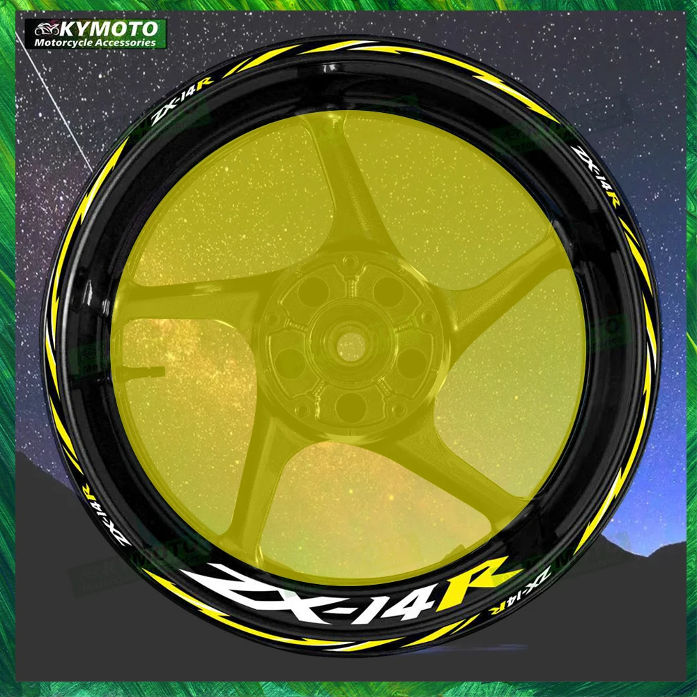 

Для ZX-14R ZX14R светоотражающие аксессуары для мотоциклов, 17-дюймовые наклейки на передние и задние диски, обтекатель, полоса, наклейка, украшение