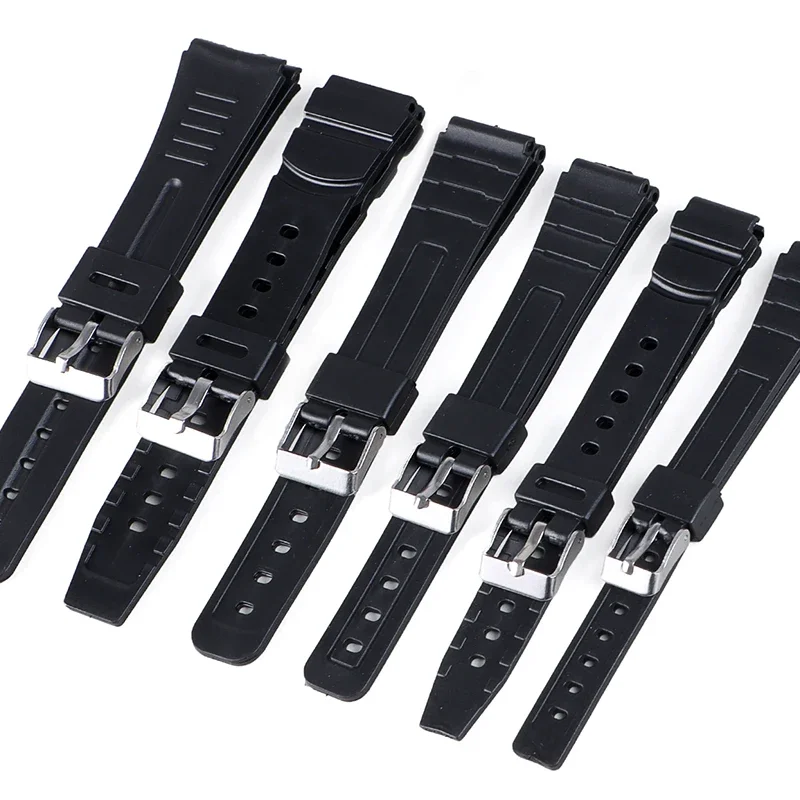 Universal Silicone Watch Strap for Casio Waterproof Sweat-resistant Rubber Wristband 12 14 16 18 20 22mm Soft Watch Accessories