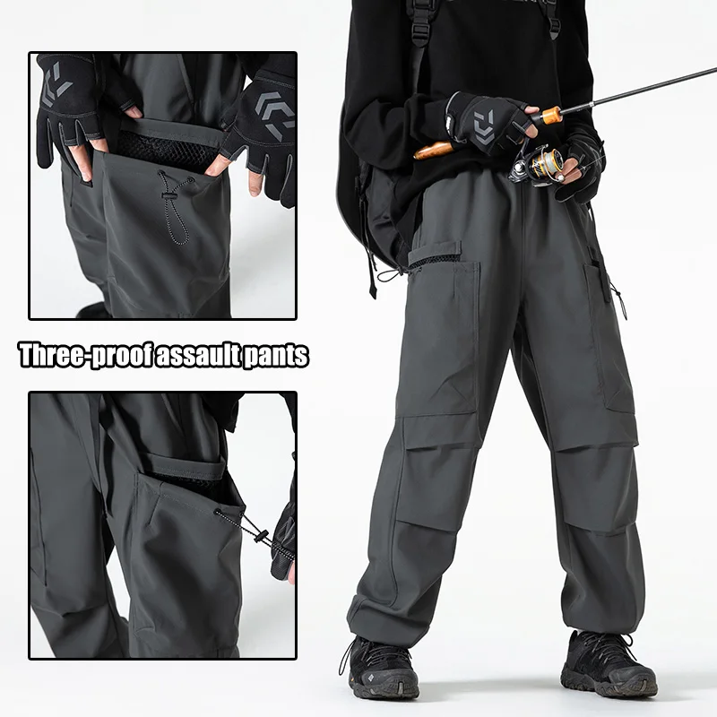 Men's Trousers Climbing Tactical Functional American Style Pants UPF50+ Breathable Windproof Rainproof Camping Trip Cargo Pants