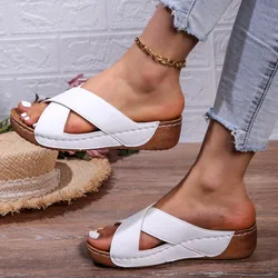 2024 Women Wedge Sandals Premium Orthopedic Open Toe Sandals Woman Outdoor Indoor Soft Casual Female Platform Retro Shoes