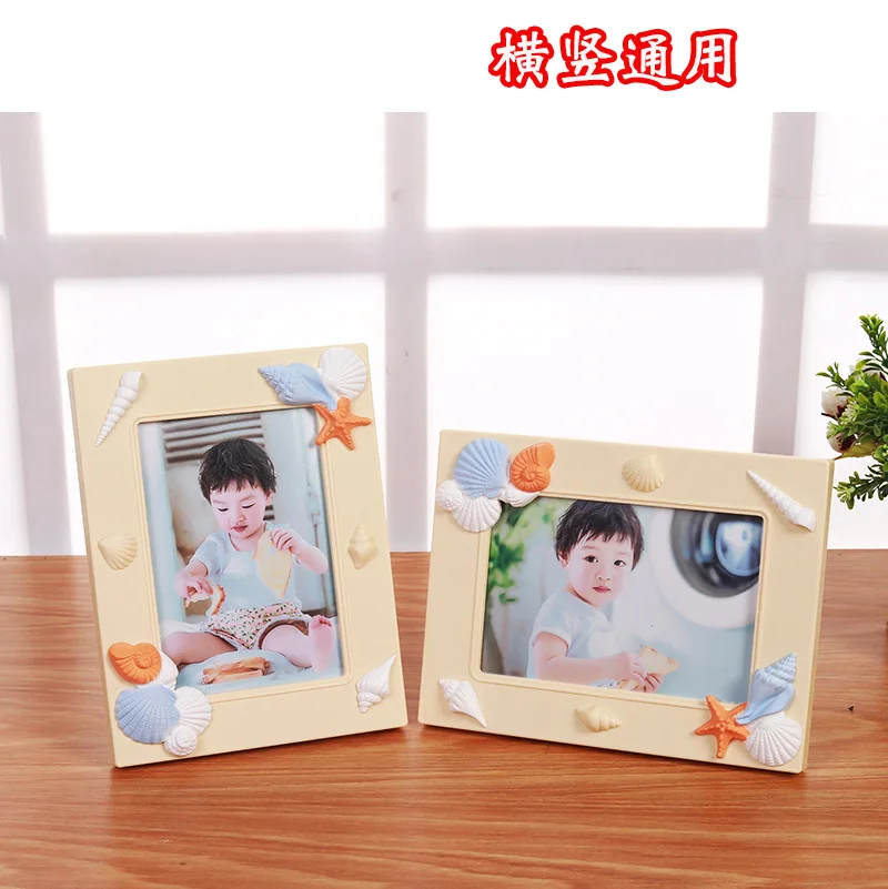 

7 Inch Horizontal And Vertical Square Picture Frame Cute Cartoon Shell Children's Picture Frame 5r Plastic Glass Fram gift