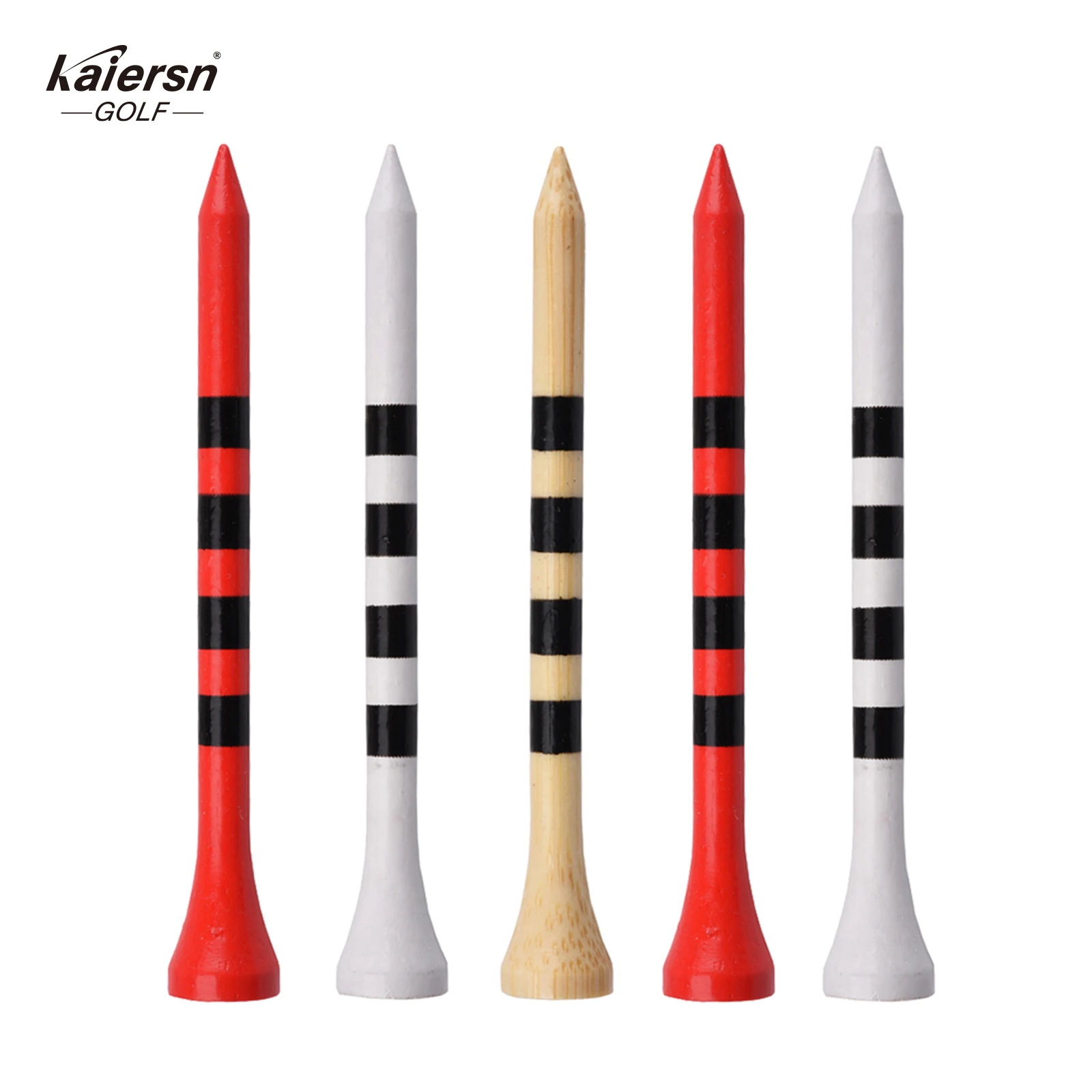 Kaiersn 50 peças camisetas de golfe profissionais de bambu 5x mais fortes que camisetas de madeira para ferros drivers híbridos perfeitos para prática e jogo