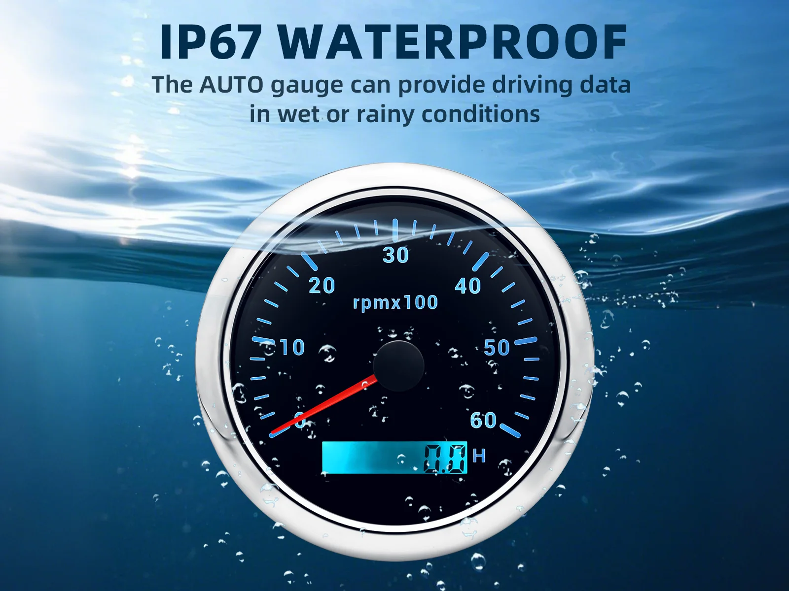 3k/4k/6k/8k RPM Gauge 85mm Tachometer mit LCD Betriebsstundenzähler für Marine Boot Auto 7 Farben LED-Hintergrundbeleuchtung 8000rpm 6000rpm RPM Meter – Detail 7