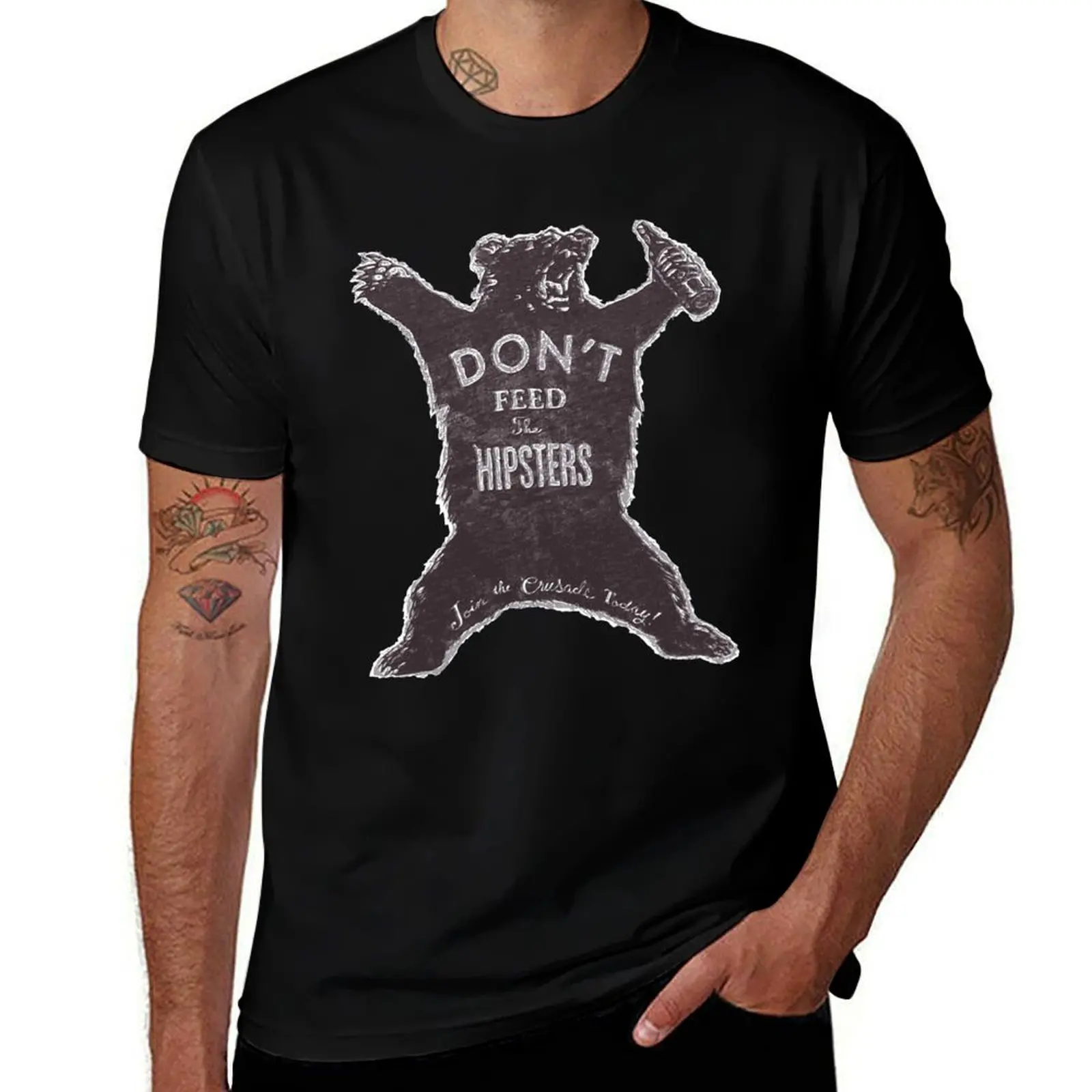 Don’t Feed The Hipsters T-Shirt Soft Anti-Shrink Cotton Tee T-Shirt