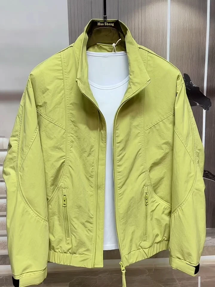 

New Men's Stand Collar Jacket Coat Spring Autumn Versatile High Quality Cool Business Casual Fashion Outerwear Standard Fit