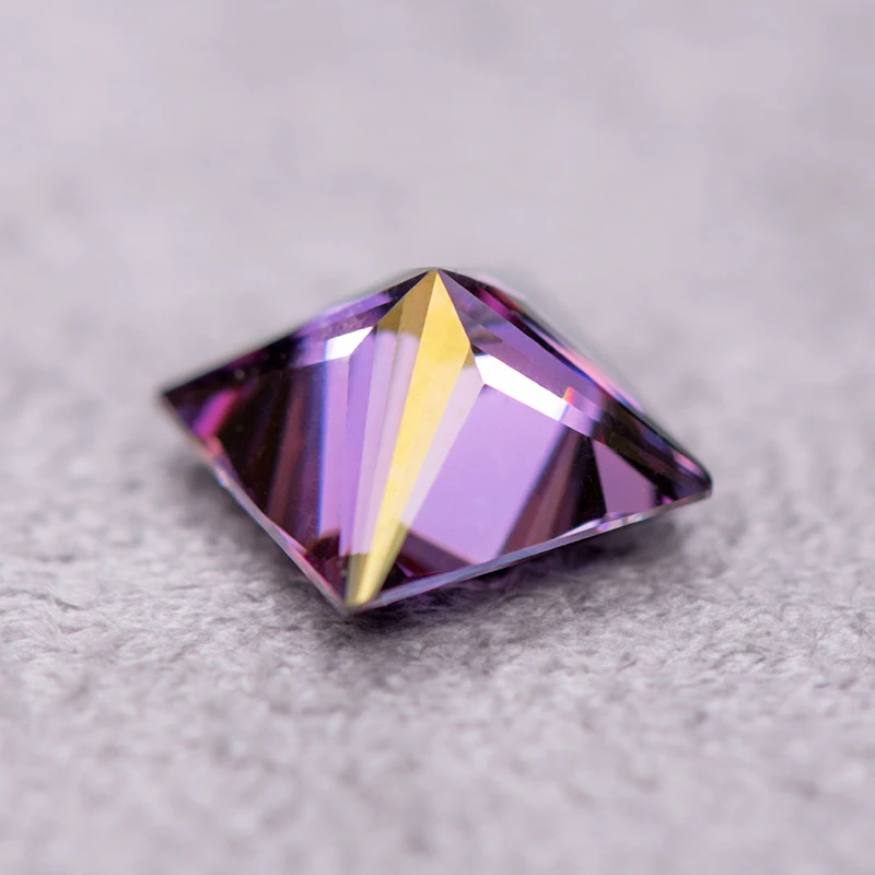 Moissanite Gemstone Princess Cut Emperor Purple Color Lab Grown Diamond Advanced Jewelry Making Materials With GRA Certificate