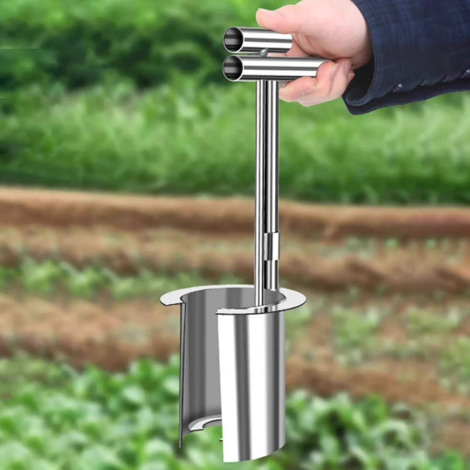 

Young Plant Transplanter Protects Roots Bulb Planter Manual Soil Sampler Long-Lasting Steel Planting Tool Multi-Functional