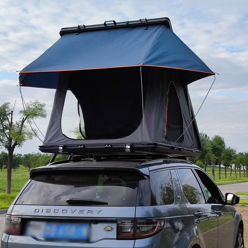 2 Person Tent Car Top 4x4 Rooftop Tent Clamshell Aluminum Shell Triangle Shape Camper Trailer Sedan SUV PICKUP