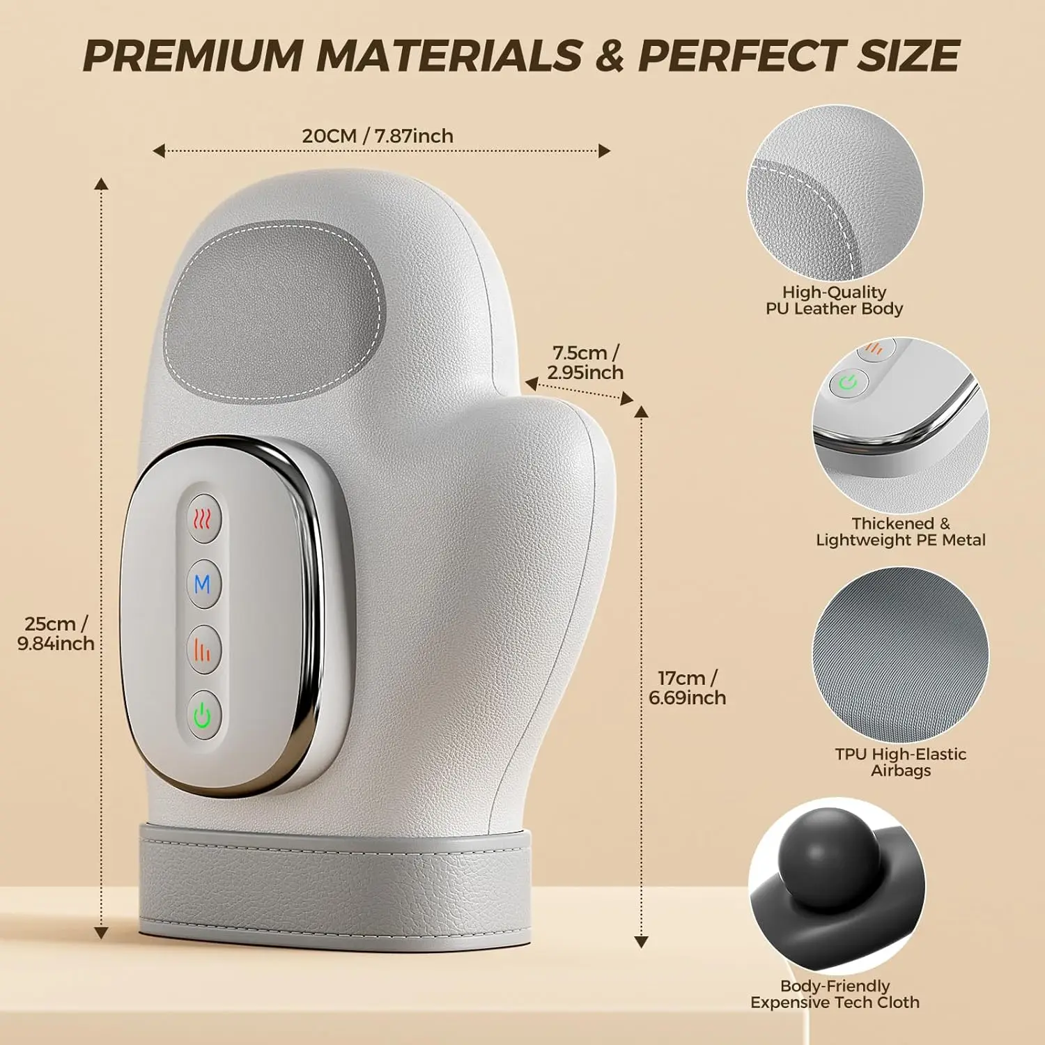 

Cordless Hand Massager with Heat Compression Electric Finger Massager Updated Carpal Tunnel Relief & Wrist Relief Massage Gift