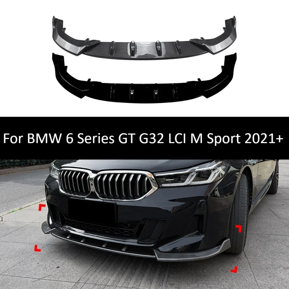 

Front Lip Splitter For BMW 6 Series GT G32 LCI M Sport 2021+ Bumper Spoiler Body Kit Trim Car Styling Tuning Aero Accessory Part