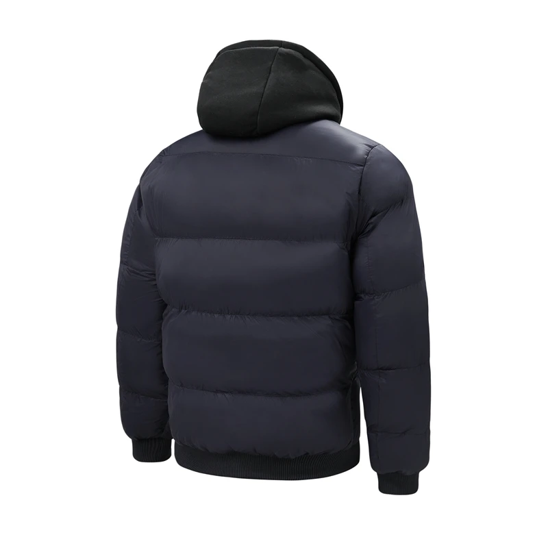 سترة رياضية شتوية للرجال من القطن مع غطاء للرأس، سميكة ودافئة، تصميم عصري للشباب، مقاس قياسي، ألياف بوليستر، أكمام طويلة، إغل...