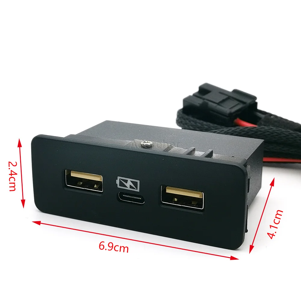 1PC Fit For Honda CRV Civic Accord Car Dual QC3.0 USB Single Type C PD Three-port Fast Phone Charger Accessories view 2
