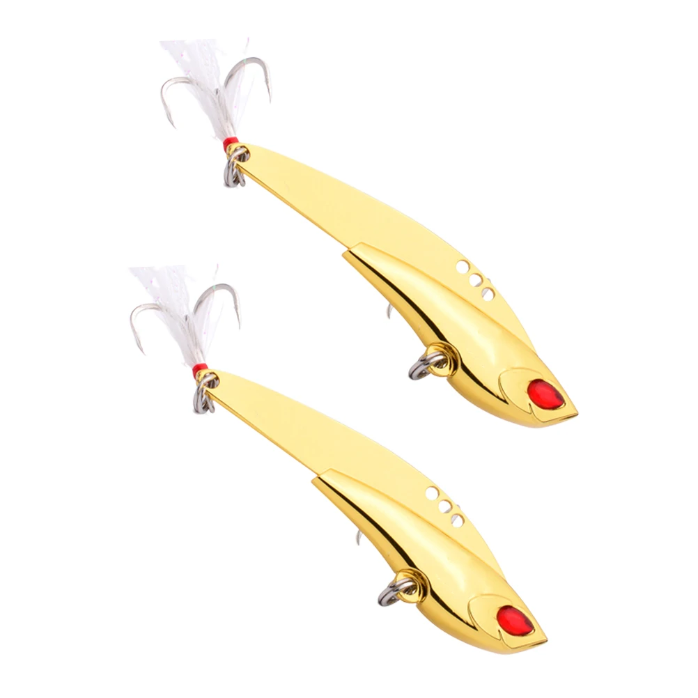 

2pcs Metal Lures Kit Sequin Metal Fishing Bait Posses Hard Bait Gold Silver Hook Reusable Durable Quality Tackle Gifts