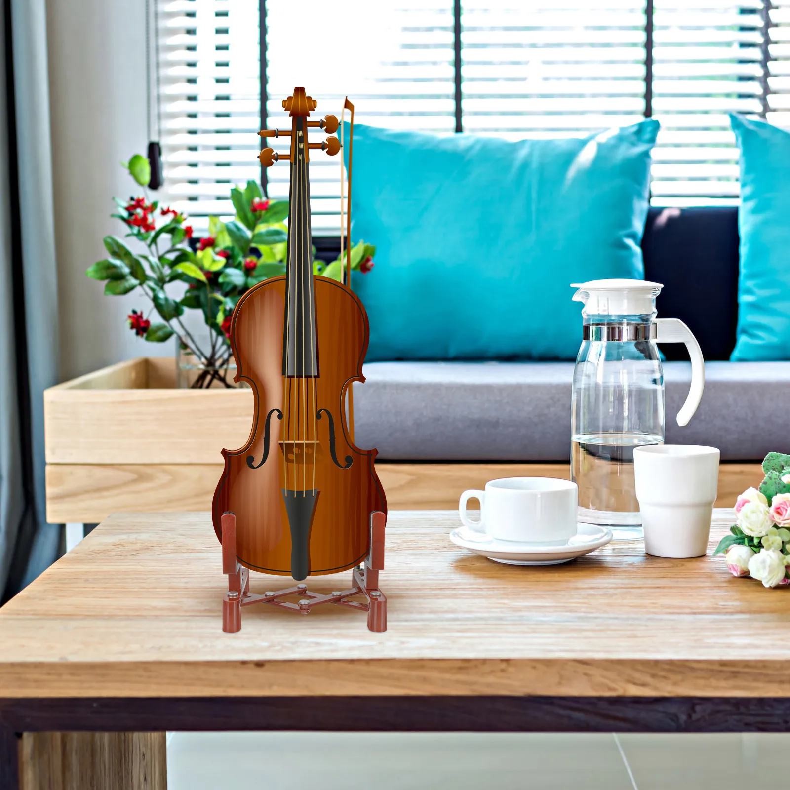 

Portable Violin Foldable Professional Violin St Fiddle Floor Holder Abs Support Display Bracket Lightweight Durable