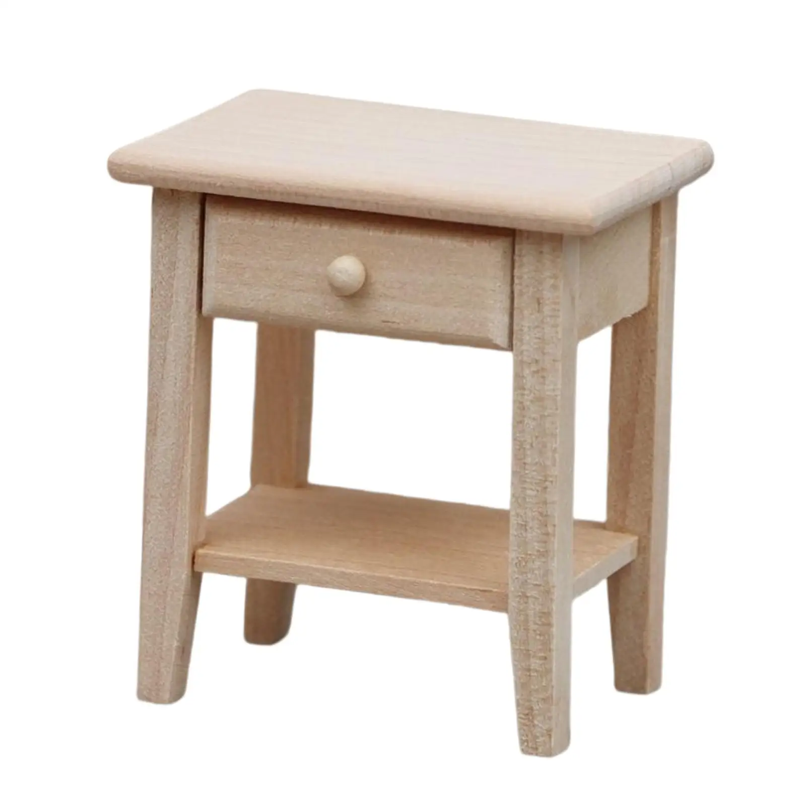 1/12 Scale Dollhouse Night Stands, Dollhouse Bedside Tables, Wooden Cabinet, Mini Furniture for DIY Model Decor Accessories