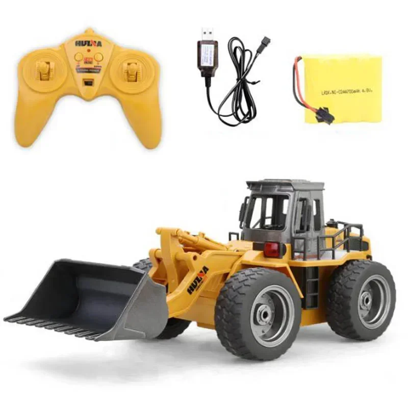 Multifunction 2.4GHz 6 Channel 1/18 Remote control Metal Bulldozer Charging RC light Car truck excavator model toy kids gift