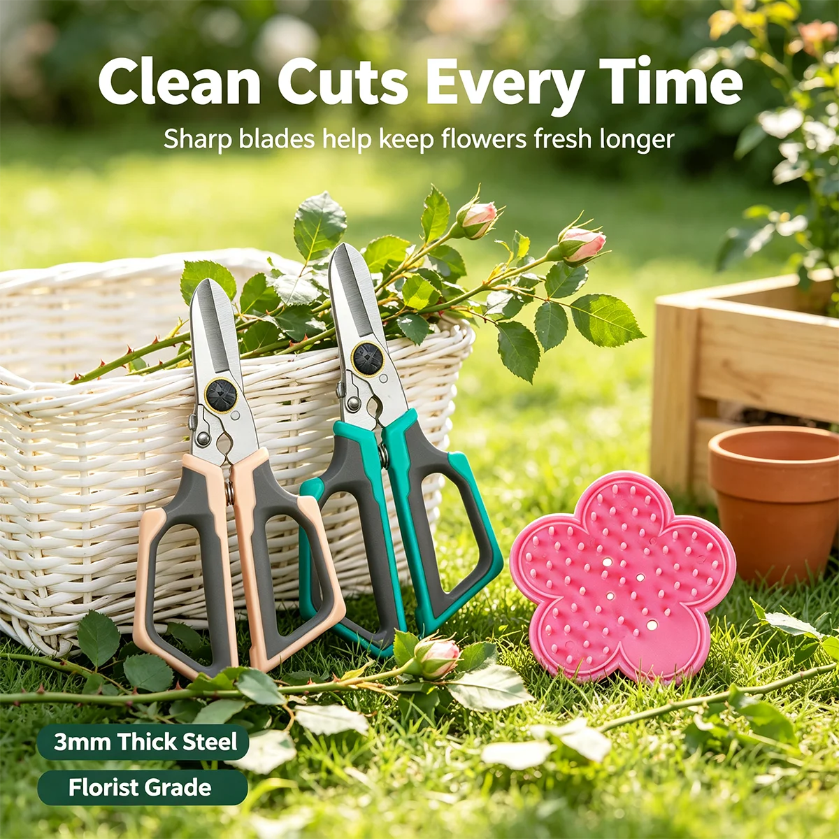 1/2/3pc,Straight Head Pruning Shears Non-slip HandleStainless Steel Outils Manuels Household Bonsai Garden Scissors Pruing Shear