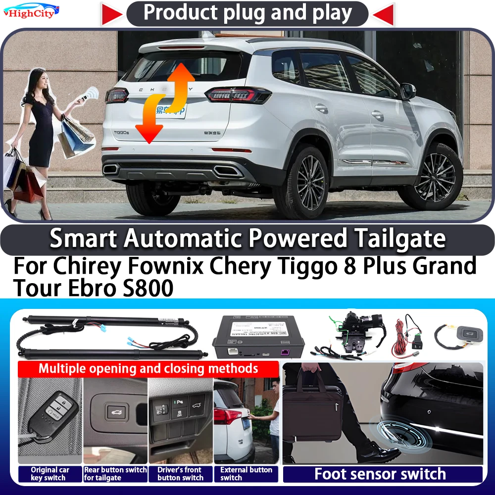 

For Chirey Fownix Chery Tiggo 8 Plus Grand Tour Ebro S800 Smart Automatic Powered Tailgate Key Control Electric Power Tailgate