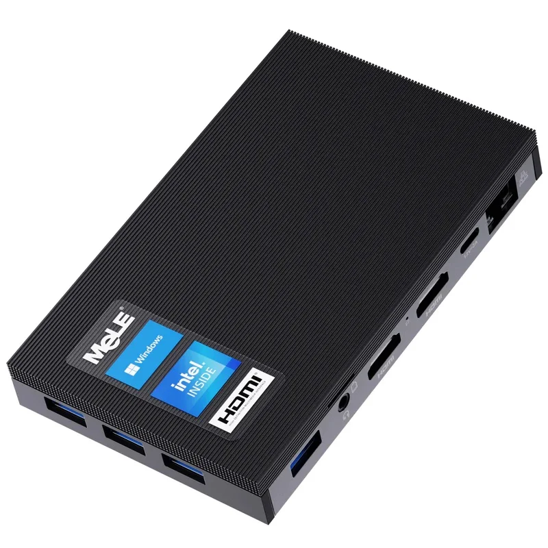 MeLE Fanless Mini PC Windows 11 Pro Tiny PC Intel Celeron J4125 8GB 128GB Industrial Computer Support Linux Auto Power On PXE