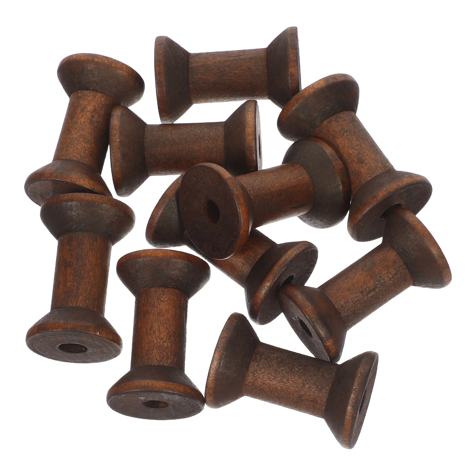 

10Pcs Vintage Wooden Thread Bobbins Natural Wood Ribbon Spools DIY Sewing Embroidery Crafts Wood Spools for Crafts