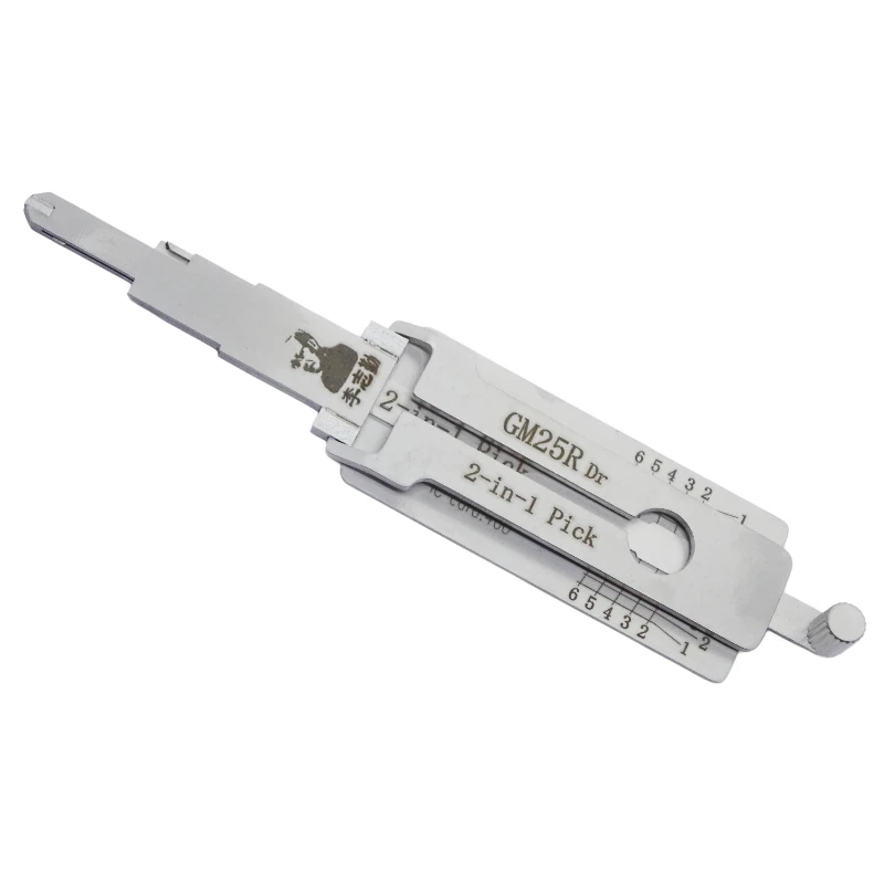 Herramienta de cerrajería original Lishi GM25R Dr 2 en 1, ganzúa y decodificador de fresado plano para modelos Kenworth/Peterbilt