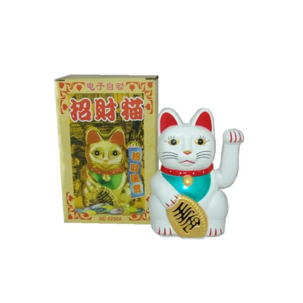 5 Inch/13.5cm Lucky-Cat Waving Feng Shui Beckoning Cats Wealth Fortune Lucky Kitty For Home/Shop/Store Decoration 3 Color Choose