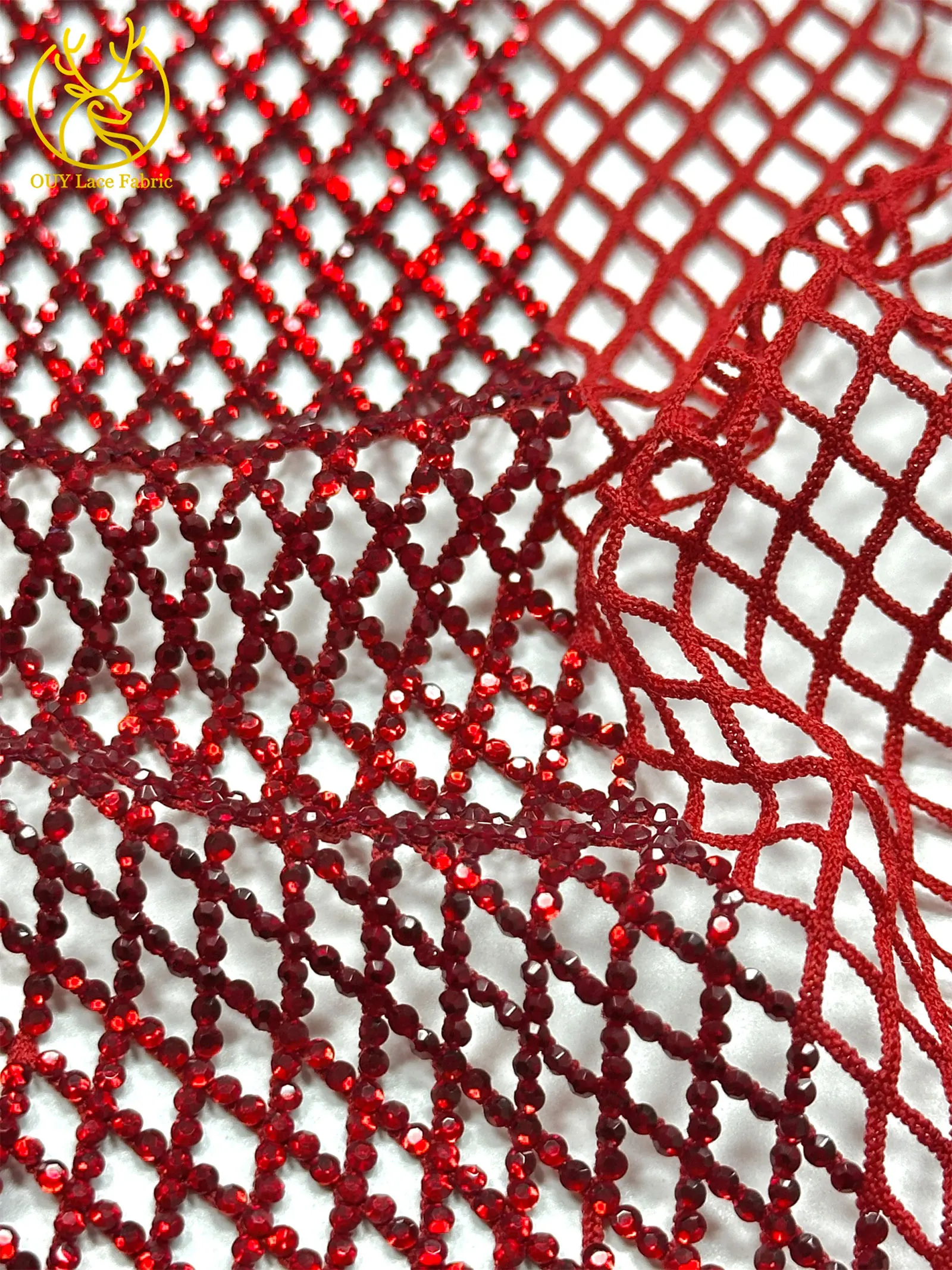 Eisblauer Nigerianischer Glasdiamant-Netzstoff 2026 Hochwertiger Afrikanischer Spitzenstoff Hochglänzender Hochzeits- und Partykleid-Stoff zum Nähen – Detail 15