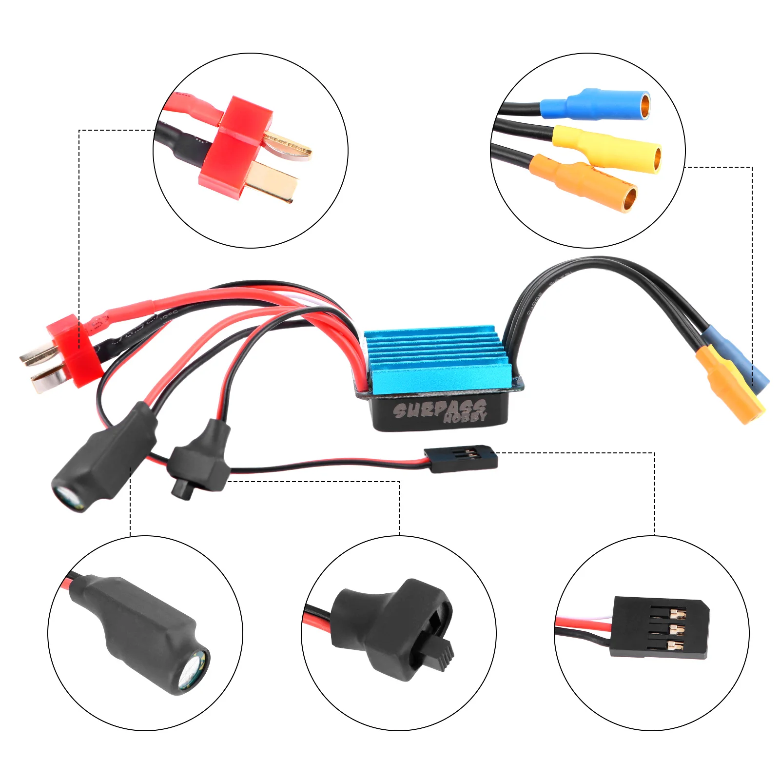 2435 4800KV Brushless Motor and 25A ESC Combo for 1/18 RC Car Truck Upgrades, Compatible with LaTrax Teton, Rally, SST